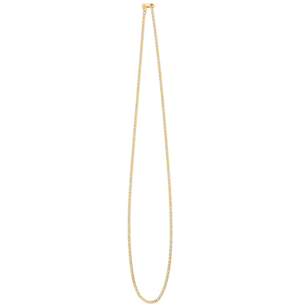 carat yellow gold diamond cut curb chain grams - Main Image