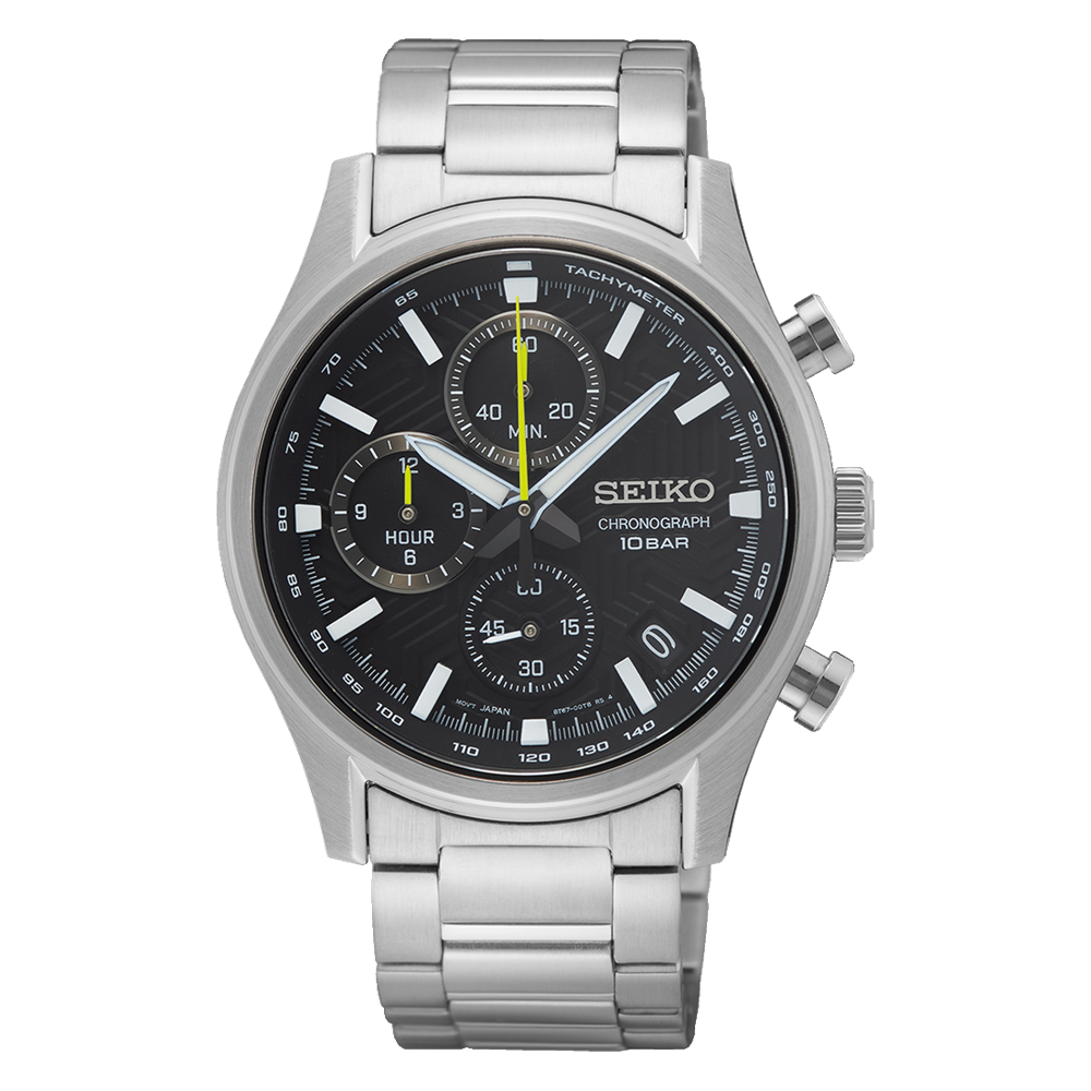 Seiko Mens Stainless Steel SEIKO 100M Water Resistant Chronograph