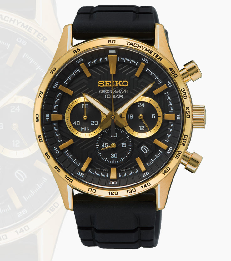 Seiko chronograph 100m gold sale