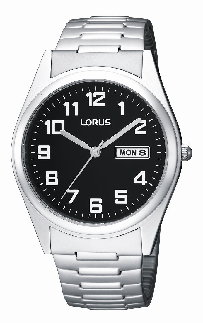 Mens Stainless Steel LORUS Watch with Stretch Band
