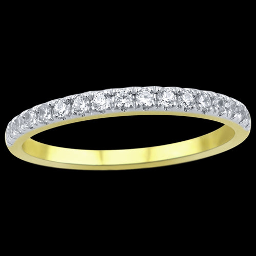 9 Carat Yellow Gold Claw Set Diamond Band With 25 X Hi/P1-2 Diamonds = 0.10Ct