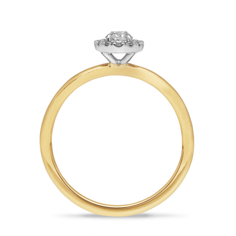 9ct Yellow Gold Oval Diamond Halo Engagement Ring