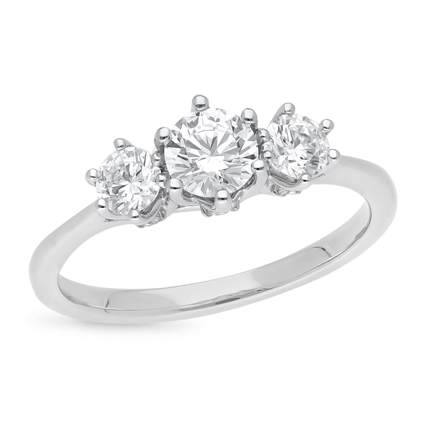 Elegant Three Stone Diamond Ring