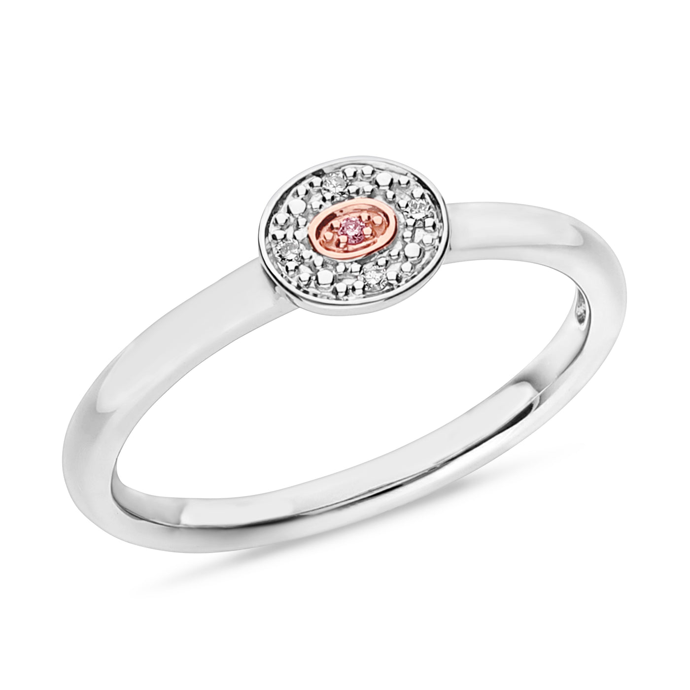 9 Carat White Gold Diamond Dress Ring With Natural Argyle Pink And White Diamonds