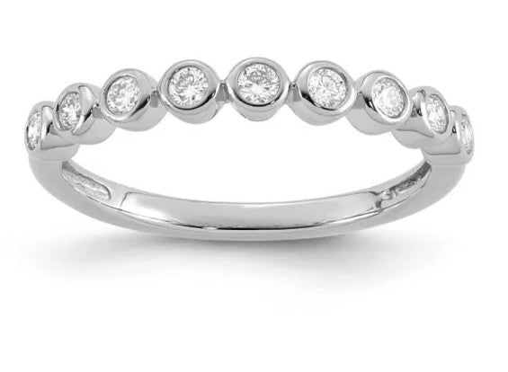 9 Carat White Gold Lab Grown Diamond Band Ring