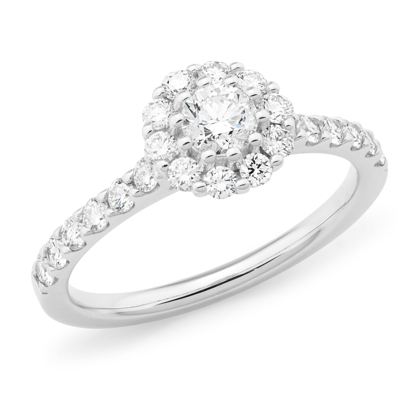 Exceptional Value - Platinum Diamond Engagement Ring With 23 Natural G/VS Diamonds