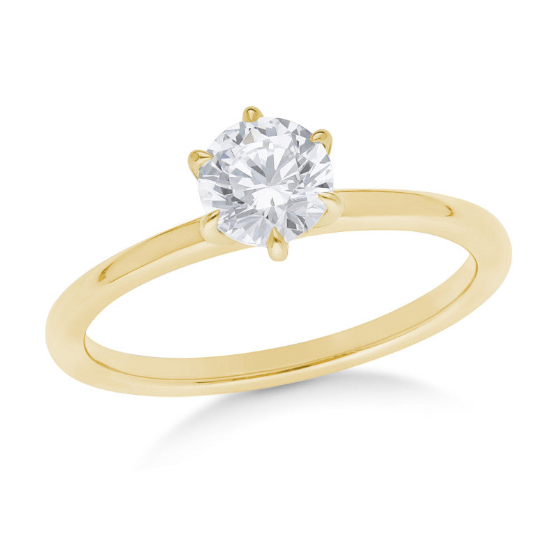 9 Carat Yellow Gold Half Carat Lab Grown Solitaire Diamond Engagement Ring