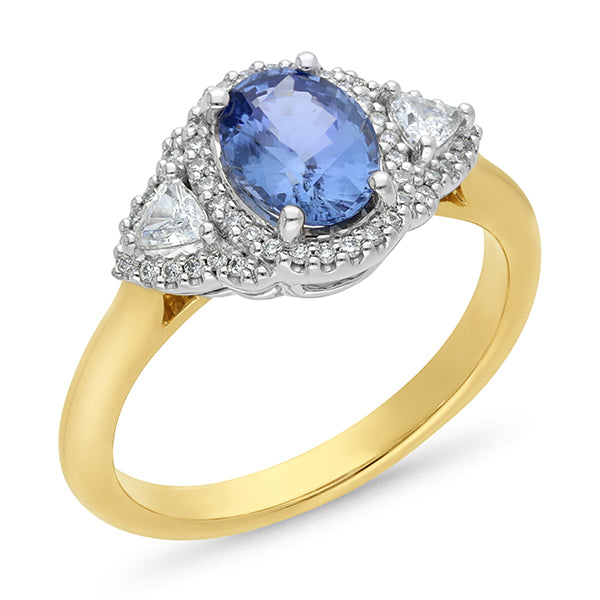 Ceylon Sapphire & Diamond Cocktail Ring.