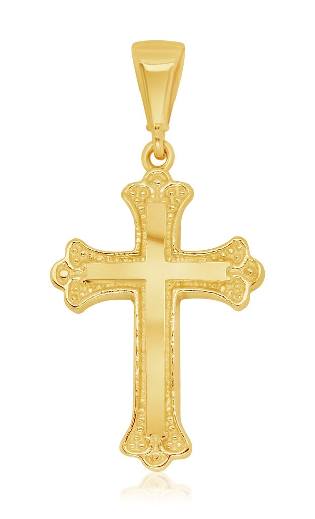 9 Carat Yellow Gold Detailed Polished Orthodox Cross