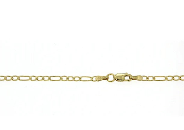9 Carat Gold Italian Made Figaro 1:3 Link Anklet