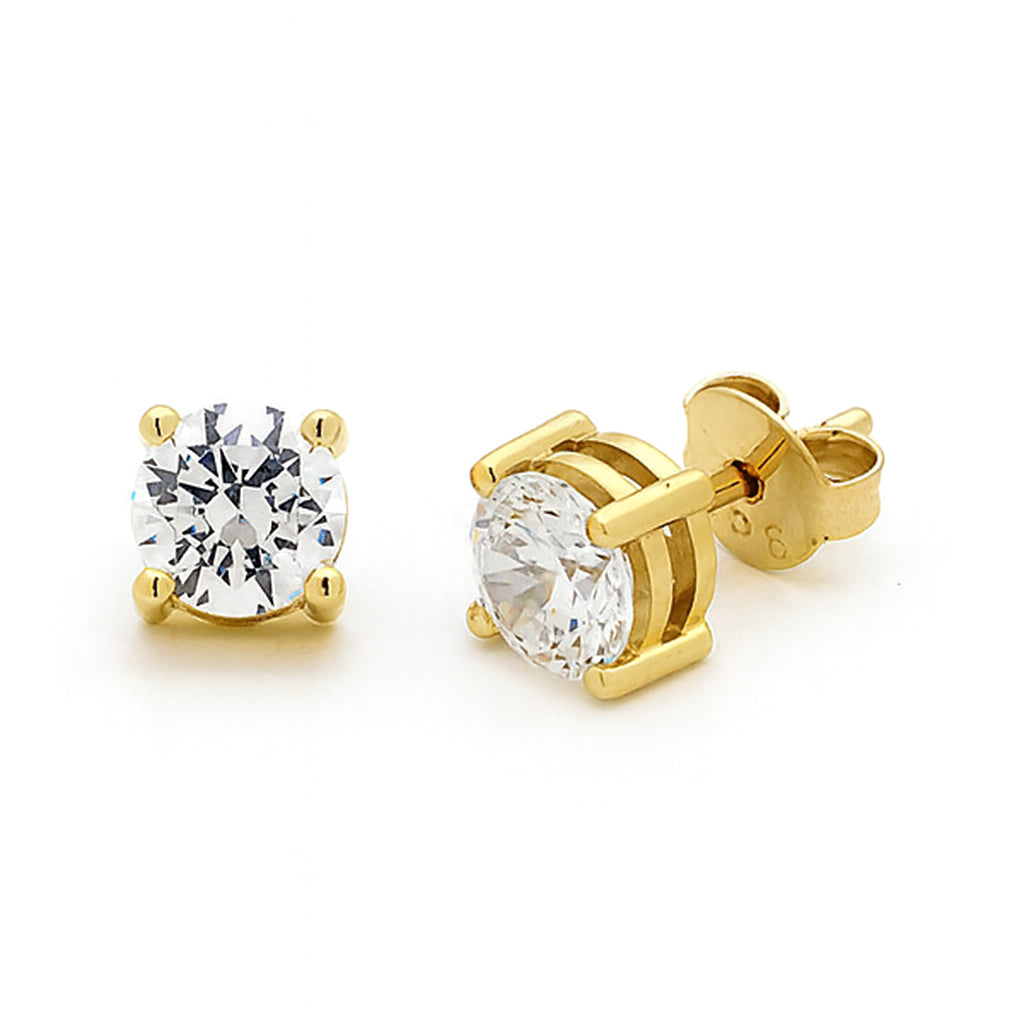 9 carat yellow gold half carat lab grown diamond stud earrings