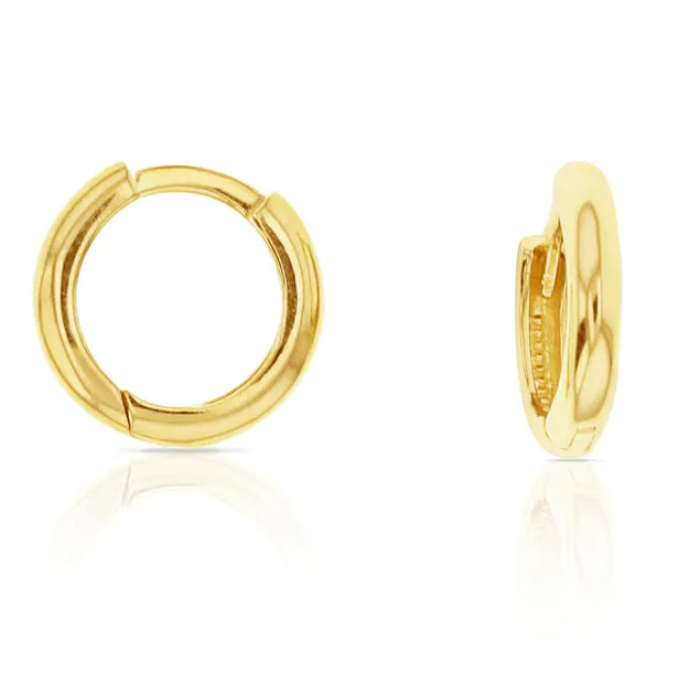 9ct Yellow Gold Mini Plain Huggie Earrings