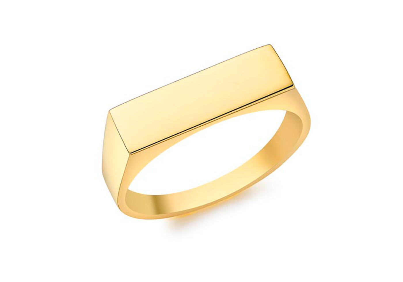 9K Yellow Gold 16.5mm x 5.5mm Rectangular Signet Ring