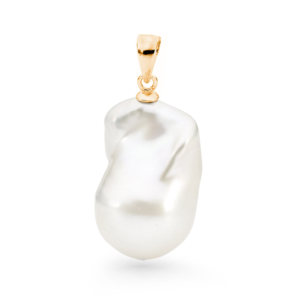 9k Yellow Gold Baroque Freshwater Pearl Pendant