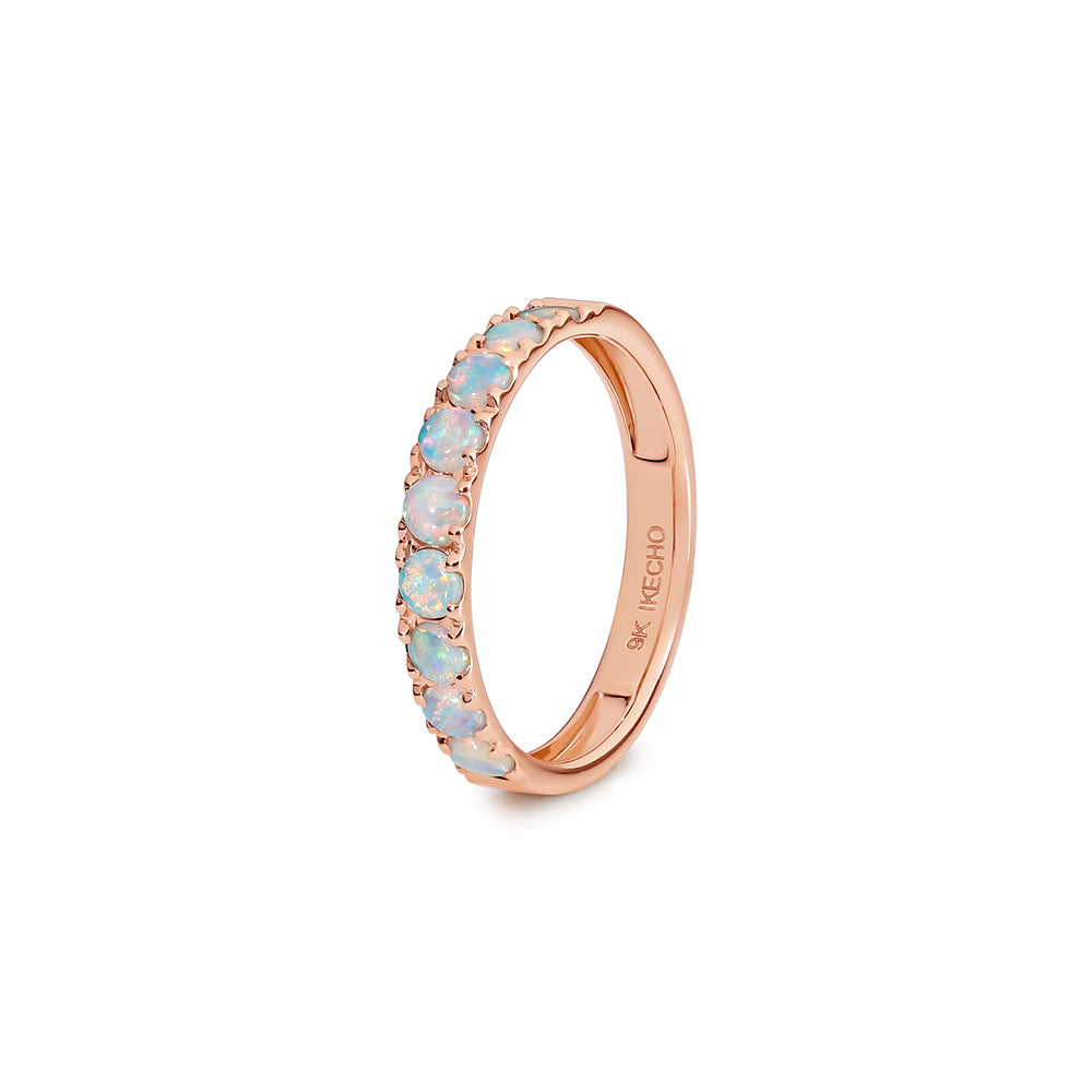 9k Rose Gold Light Solid Opal Ring
