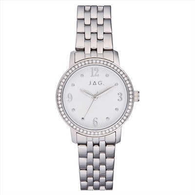 Ladies Stainless Steel JAG Dress Watch With Crystal Set Bezel