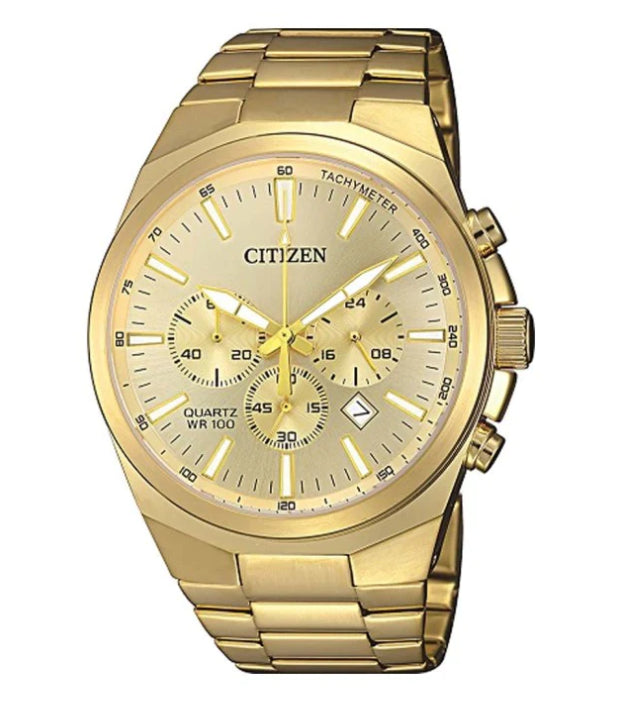 Gents Gold Plated Stainless Steel CITIZEN Chronograph Watch
