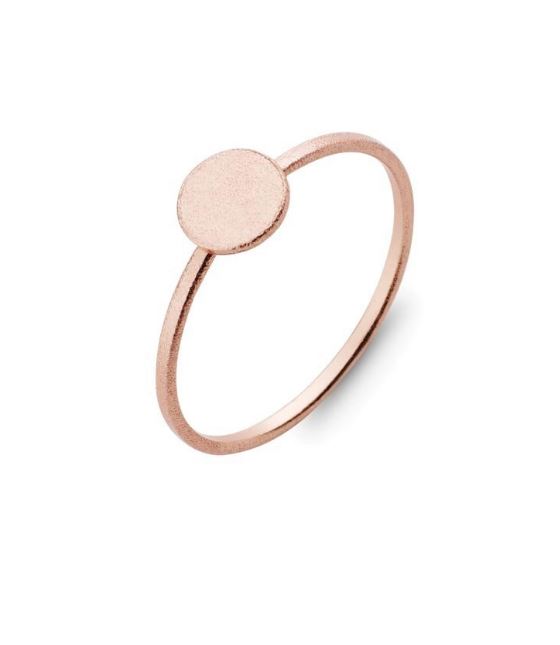 Sterling Silver Rose Gold Plated Petite Flat Circle Ring