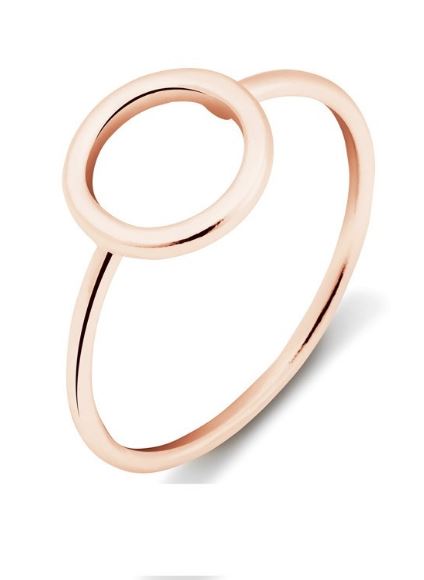 Sterling silver rose gold plated circle cut out ring