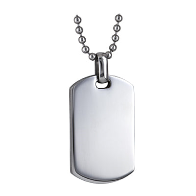 Stainless Steel Small Dog Tag On 55cm Stainless Steel Ball Chain