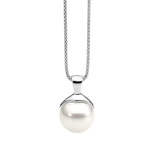 Sterling Silver White Shell Based Pearl Pendant