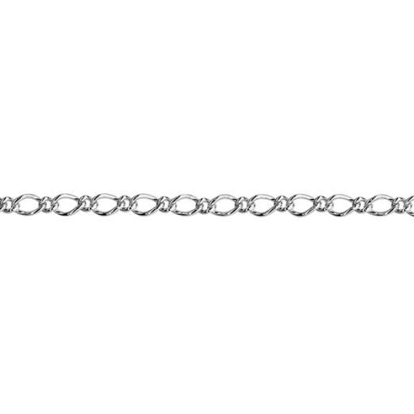 Sterling silver oval figaro anklet 27cm