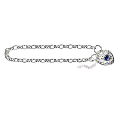 Sterling Silver Oval Belcher Padlock Bracelet