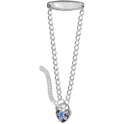 Sterling Silver Baby ID Bracelet With Bluebird Padlock