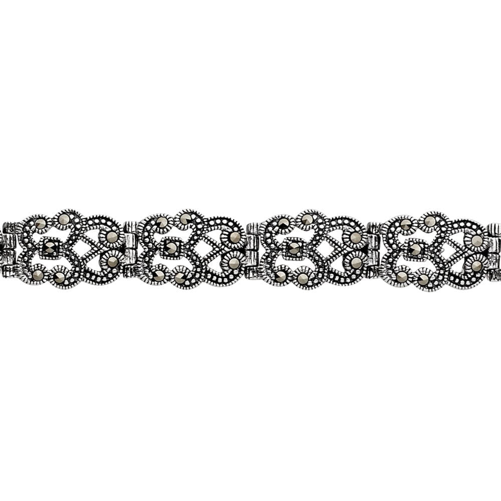 Sterling Silver Marcasite Detailed Bracelet