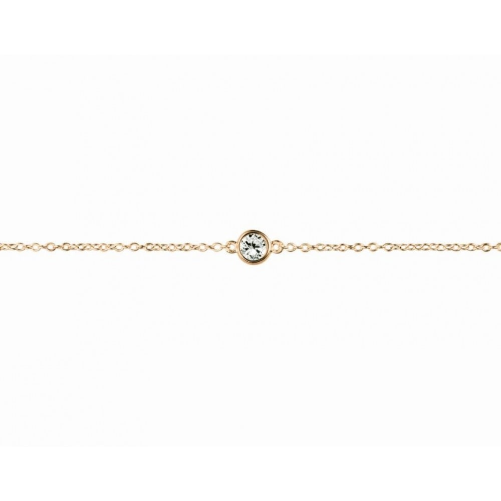 Yellow Gold Plated Sterling Silver Bracelet With Bezel Set Cubic Zirconia