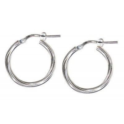 Sterling silver italian twist hoop earrings