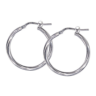 Sterling Silver Italian Twist Hoop Earrings