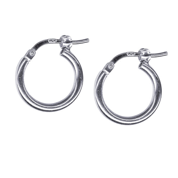 Sterling silver italian plain hoop earrings