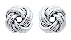 Sterling Silver Italian Double Knot 10mm Stud Earrings