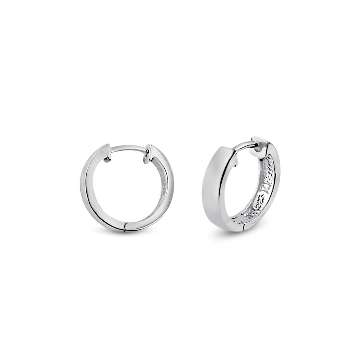 Sterling silver plain huggie hoop earrings