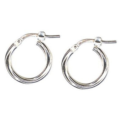 Sterling Silver Italian Twist Hoop Earrings