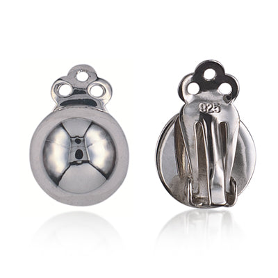 Sterling silver 12mm dome clip on earrings