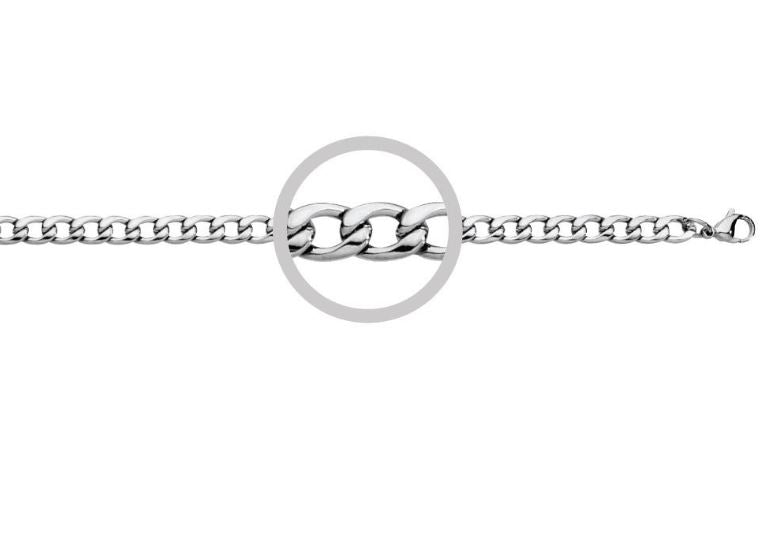 7mm Wide Stainless Steel Oval Curb Chain