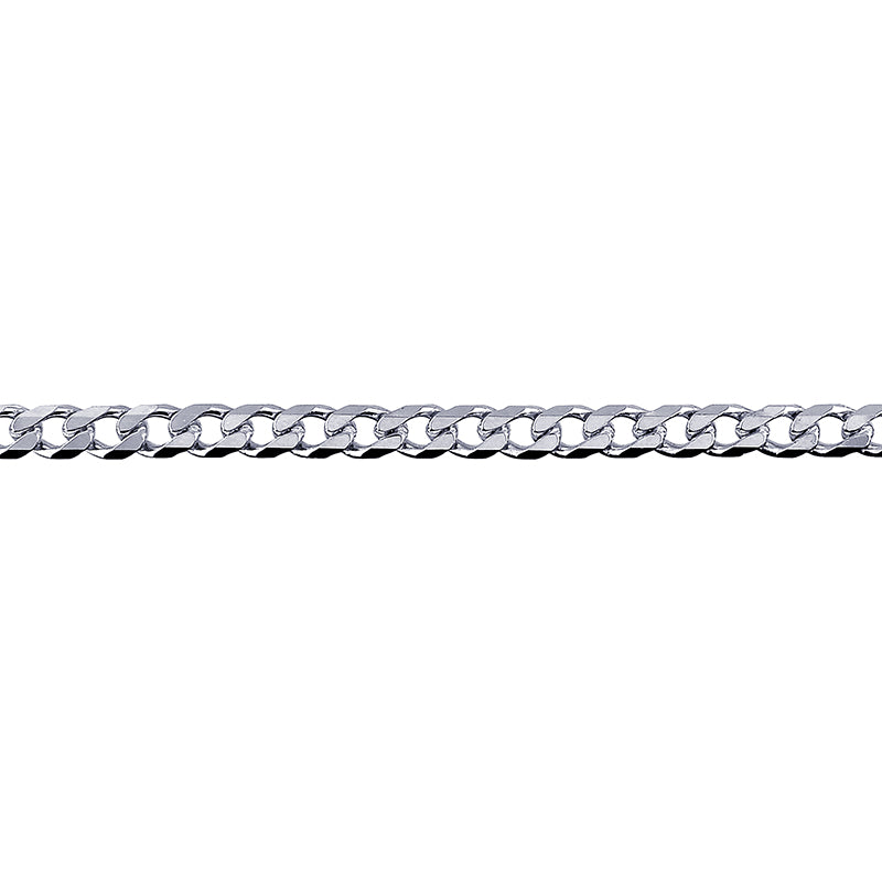 Sterling silver bevelled diamond cut curb chain