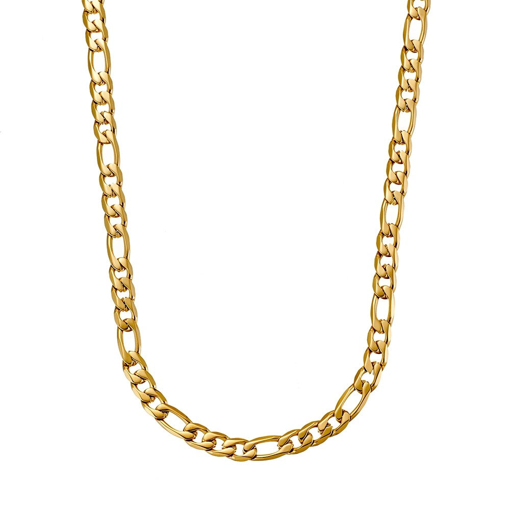 Gold plated stainless steel figaro link chain