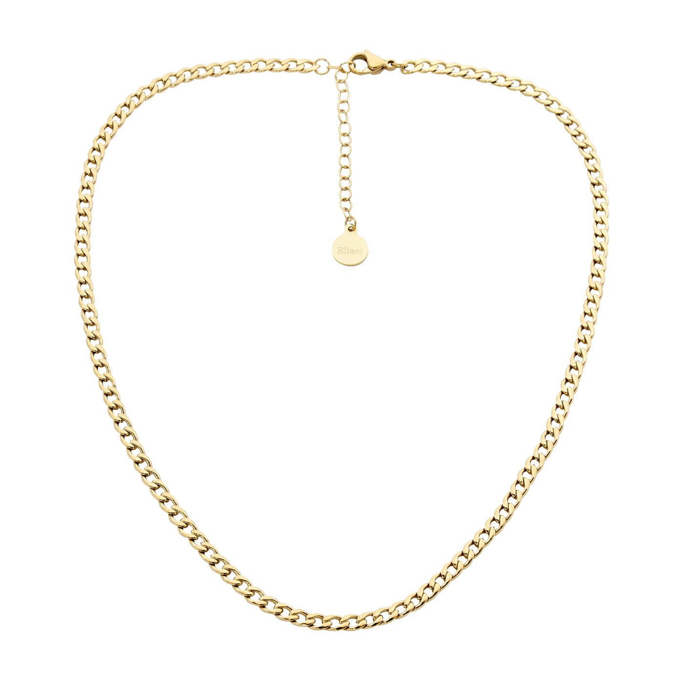 Gold Plated Stainless steel curb chain necklace