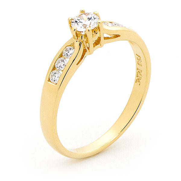 9ct Yellow Gold Solitaire Diamond Engagement Ring