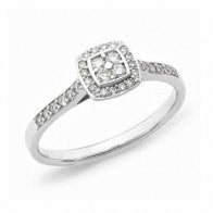 9ct White Gold Diamond Set Engagement Ring
