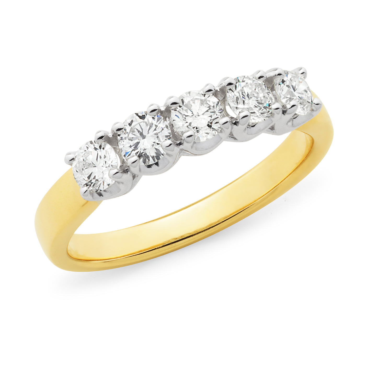 9ct Yellow Gold 5 Diamond Eternity Ring