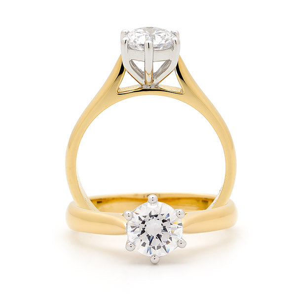 Classic 9ct White Gold Natural Half Carat Diamond Solitaire Engagement Ring