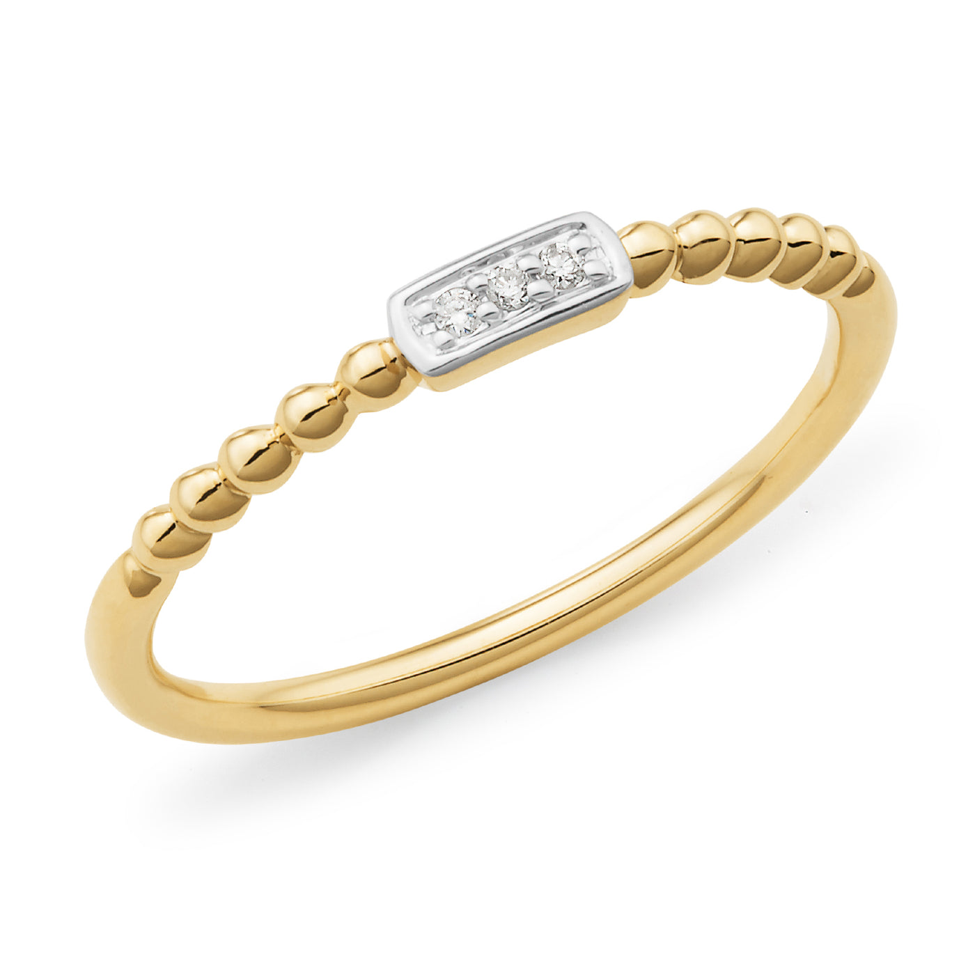 9ct Yellow Gold Diamond Set Stacker Ring