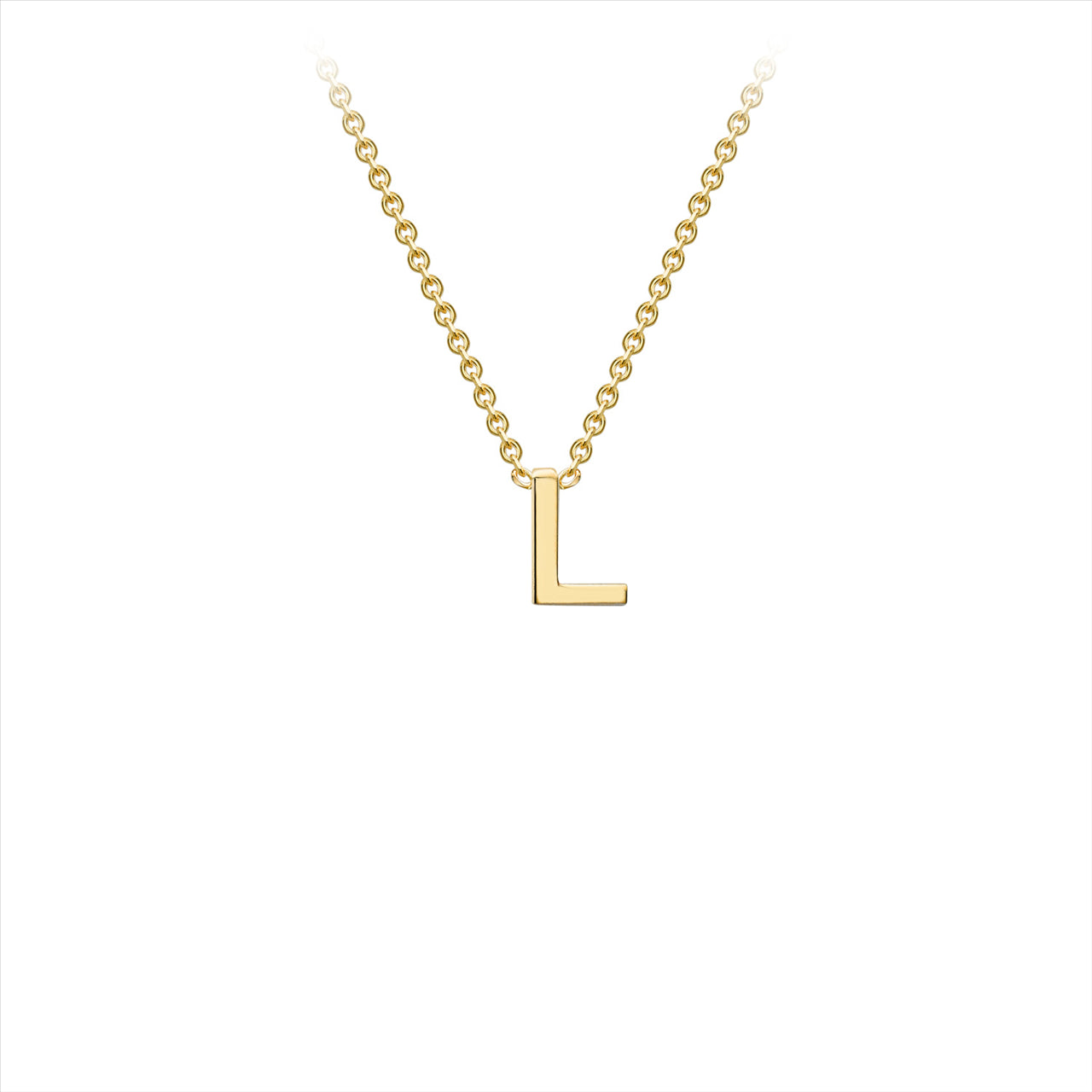 9ct Yellow Gold Initial 'L' Pendant On 9ct Yellow Gold Chain 38+5cm