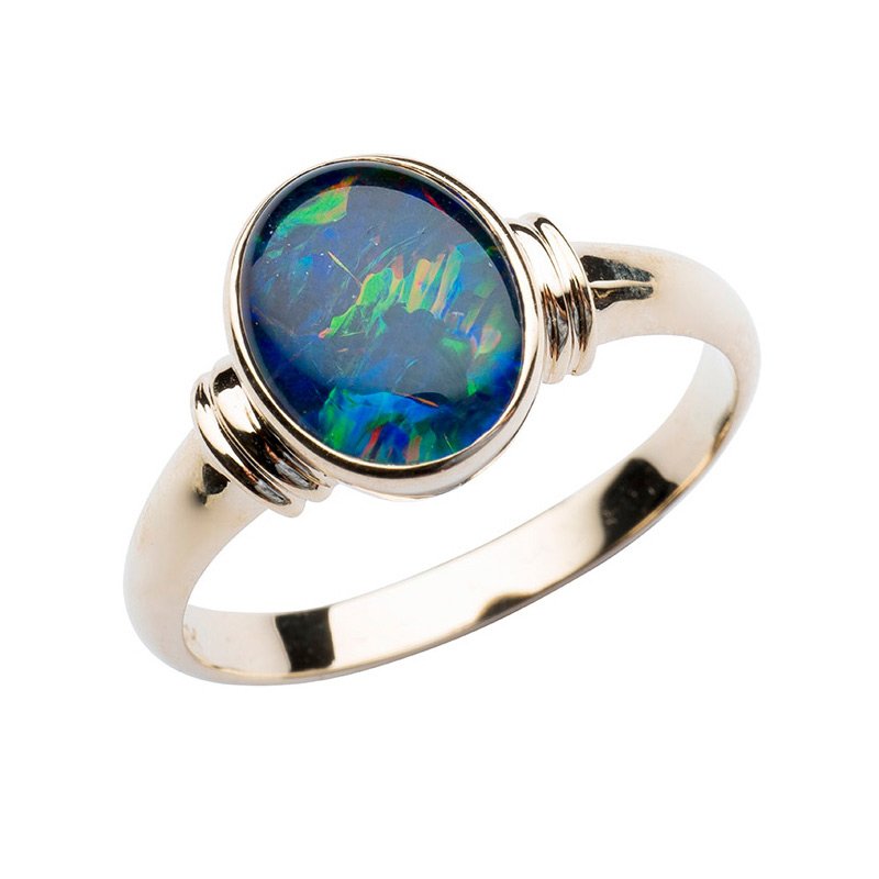 Sterling Silver Oval Opal Ring