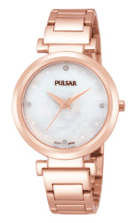 Ladies Rose Gold Plated PULSAR With Mother of Pearl Dial