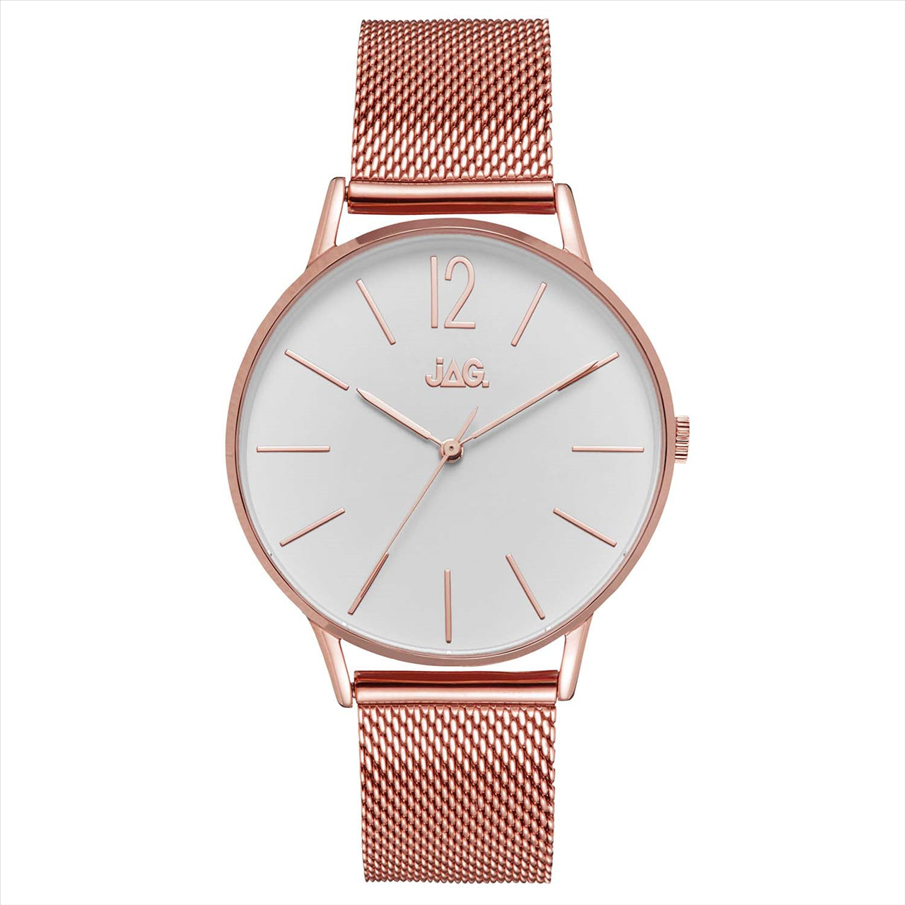 Unisex Rose Gold Plated JAG Watch with Mesh Band